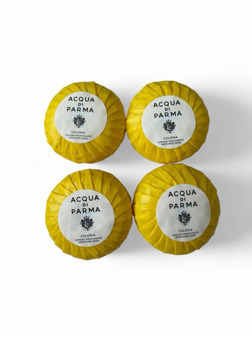 Acqua di Parma Colonia Wrapped Soaps — Bright Yellow Set of Four